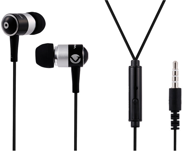 Volkano Stannic Series Aux In-Ear Headphones with Mic - Black