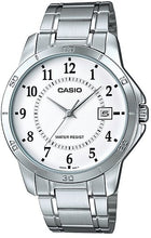Load image into Gallery viewer, Casio Enticer Series Stainless Steel Mens Analog Wrist Watch - Silver and White

