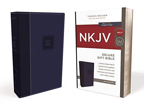 NKJV, Deluxe Gift Bible, Leathersoft, Blue, Red Letter, Comfort Print: Holy Bible, New King James Version