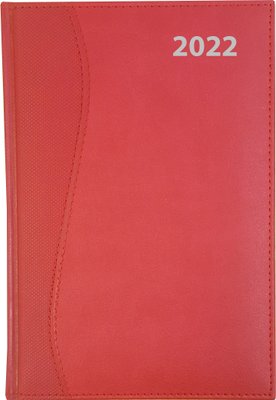 2022 A5 Soft Touch S-Stitch Pad Diary (Red)
