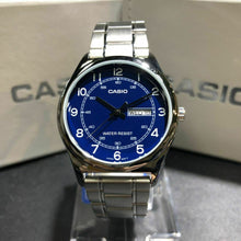 Load image into Gallery viewer, Casio MTP-V006D-2B Mens Silver-tone Stainless Steel Dress Watch BLUE Dial
