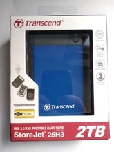 Load image into Gallery viewer, Hard Drive Transcend Transcend StoreJet 2TB USB 3.0 Resistance External HDD
