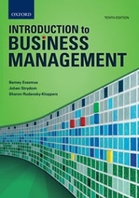 INTRODUCTION TO BUSINESS MANAGEMENT (REFER ISBN 9780190745769)