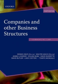 COMPANIES AND OTHER BUSINESS STRUCTURES IN SA
